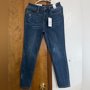 Judy Blue Dark Blue Skinny Jeans with Subtle Distress